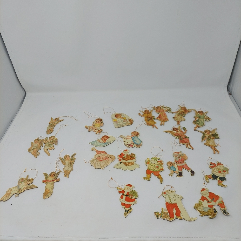 Merrimack Die Cast Cardboard Ornaments Lot Of 24 Vintage 1979 1985 1986 Angels - Picture 9 of 9